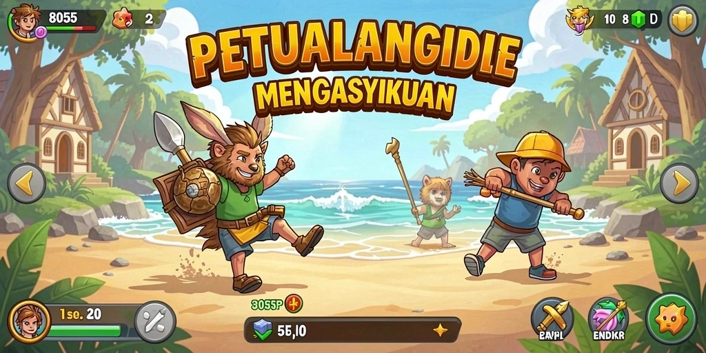 Tampilan gameplay 8055 dengan aksi karakter yang mengasyikkan.