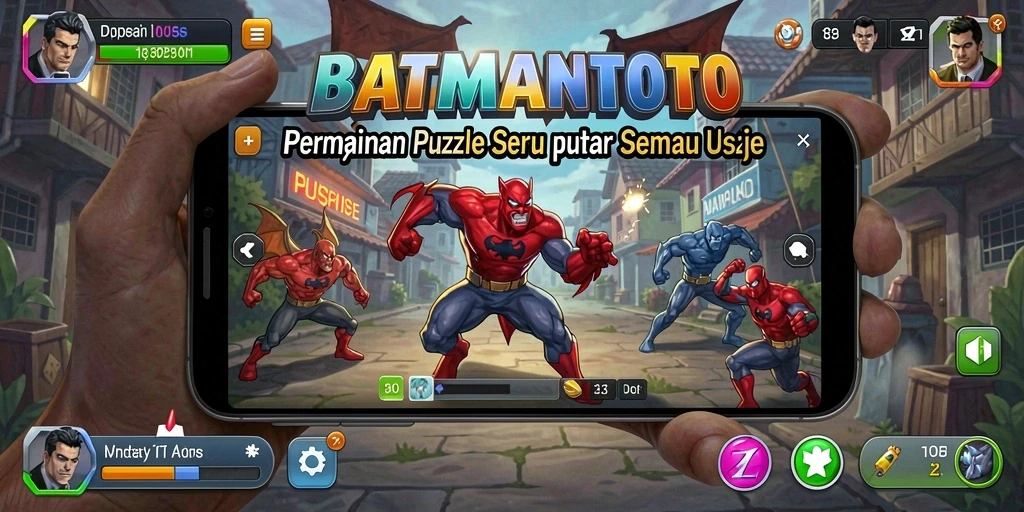 Tampilan gameplay BATMANTOTO dengan teka-teki yang menantang dan grafis colorfull.