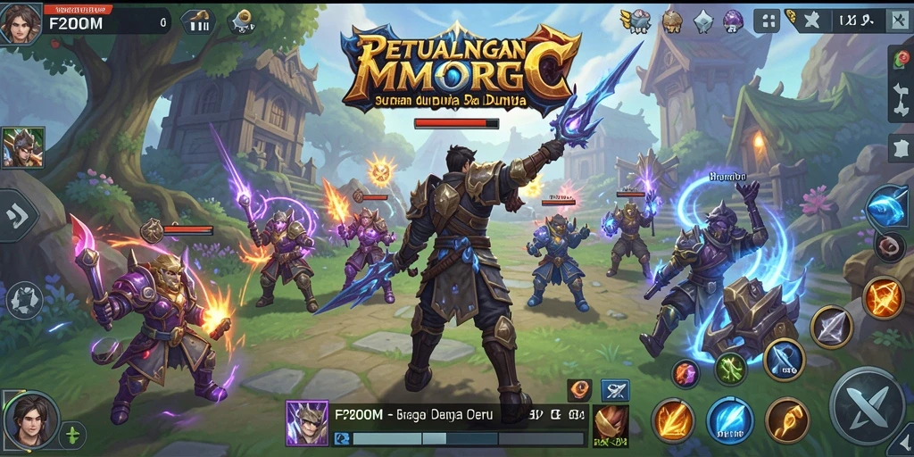 Tampilan menarik dari gameplay F200M dengan aksi pertarungan yang seru.