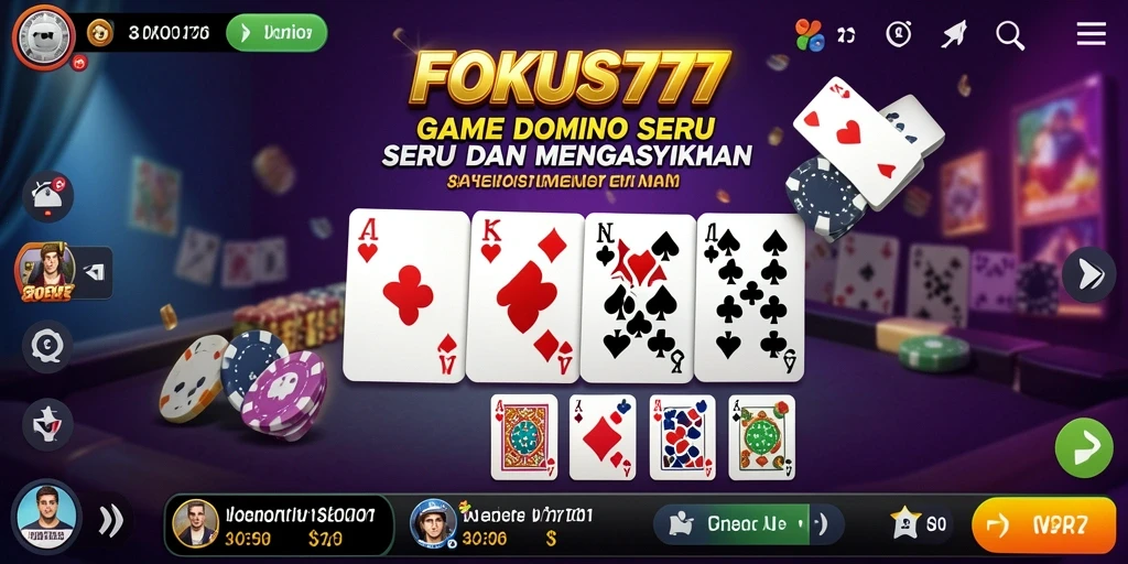 Screenshot FOKUS777 menampilkan aksi seru Domino yang intens.