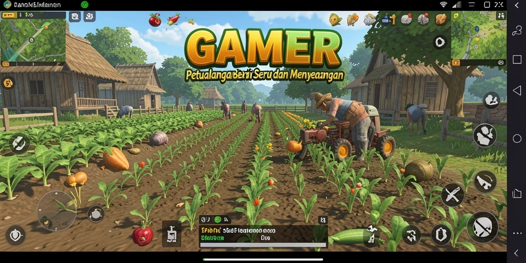Tampilan menarik dari gameplay GAMERP dengan pengalaman bertani yang seru.