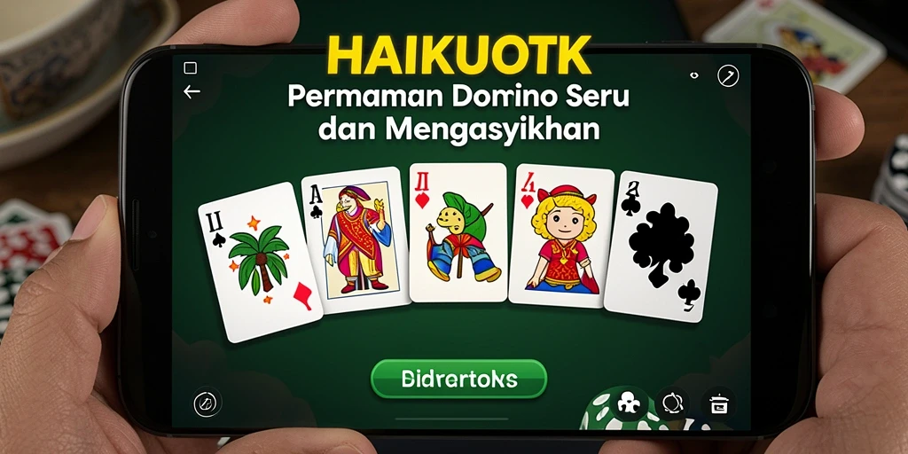 Screenshot HAIKUOTK menampilkan antarmuka permainan Domino yang menarik.