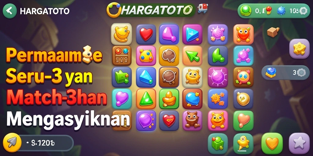 Tangkapan layar HARGATOTO menampilkan gameplay menarik dari permainan Match-3.