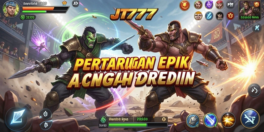 Gameplay JT777 yang intens dan seru dalam aksi pertempuran.