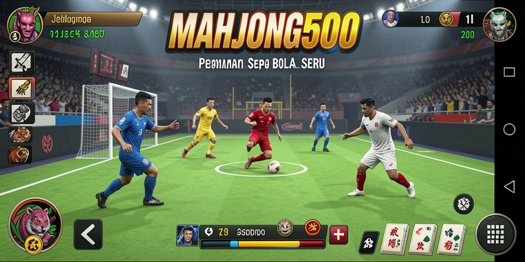 Tampilan gameplay menegangkan di lapangan sepak bola.