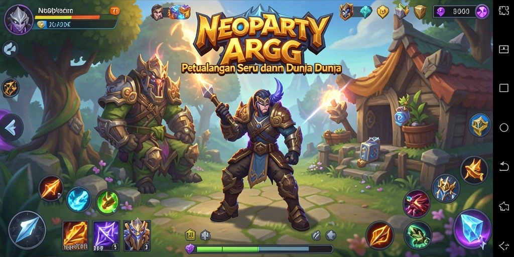 Tampilan gameplay epik dalam NEOPARTY yang penuh aksi.