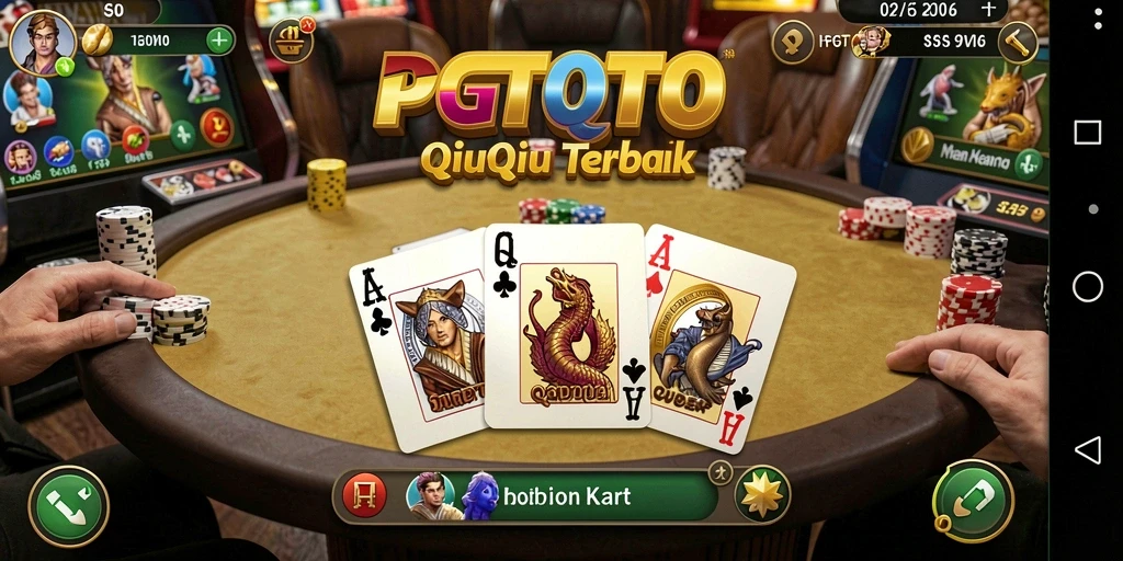 Tampilan gameplay seru di PGTOTO dengan kartu QiuQiu.
