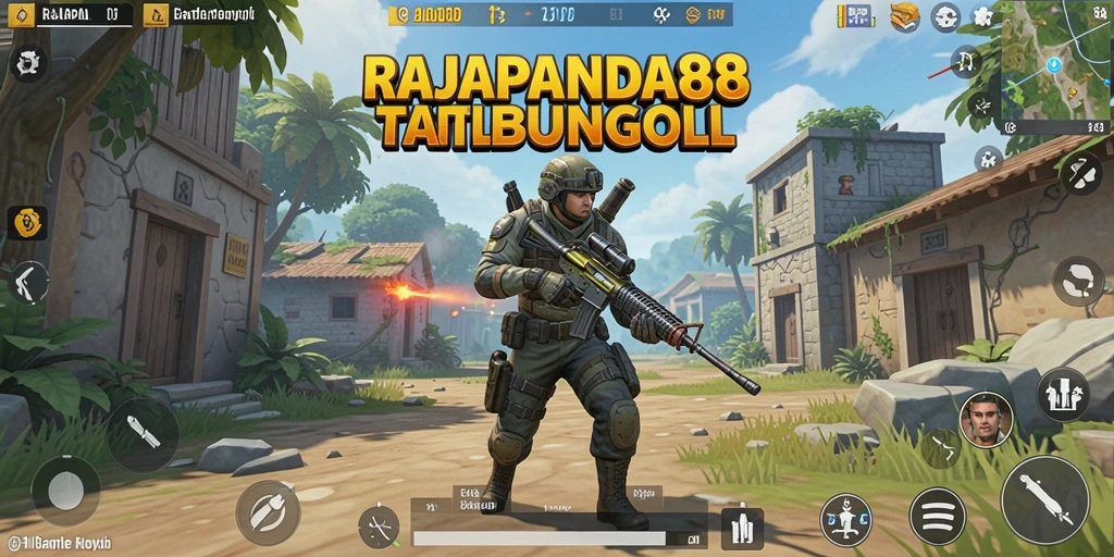 Gameplay seru RAJAPANDA88 dengan aksi Battle Royale yang mendebarkan.