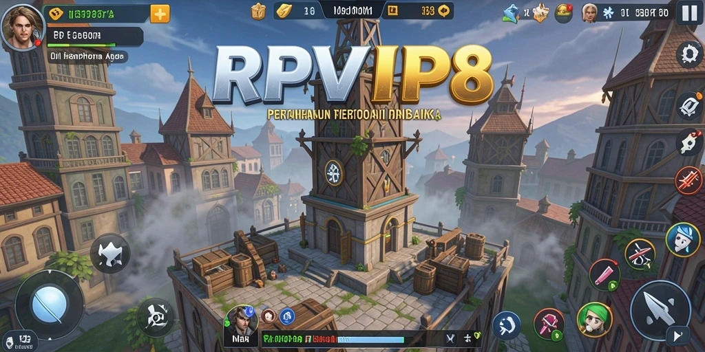 Screenshot utama RPVIP8 menampilkan aksi seru Tower Defense.