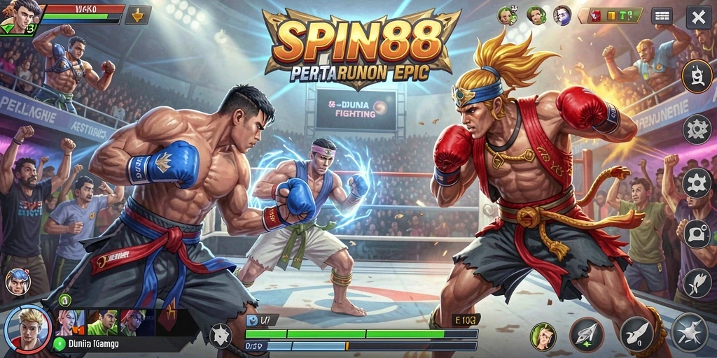 Tampilan gameplay SPIN88 dengan aksi pertarungan seru.
