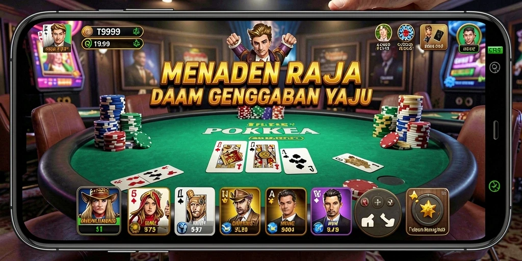 Tampilan utama T9999 menampilkan suasana permainan Poker yang seru dan mendebarkan.