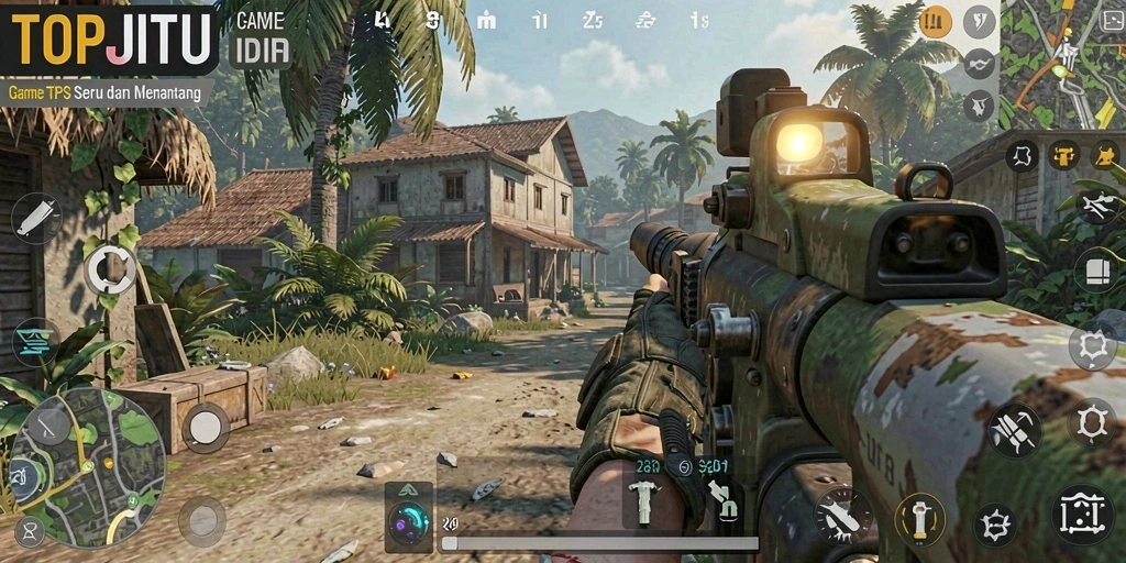 Gameplay seru dalam pertempuran TPS di TOPJITU.