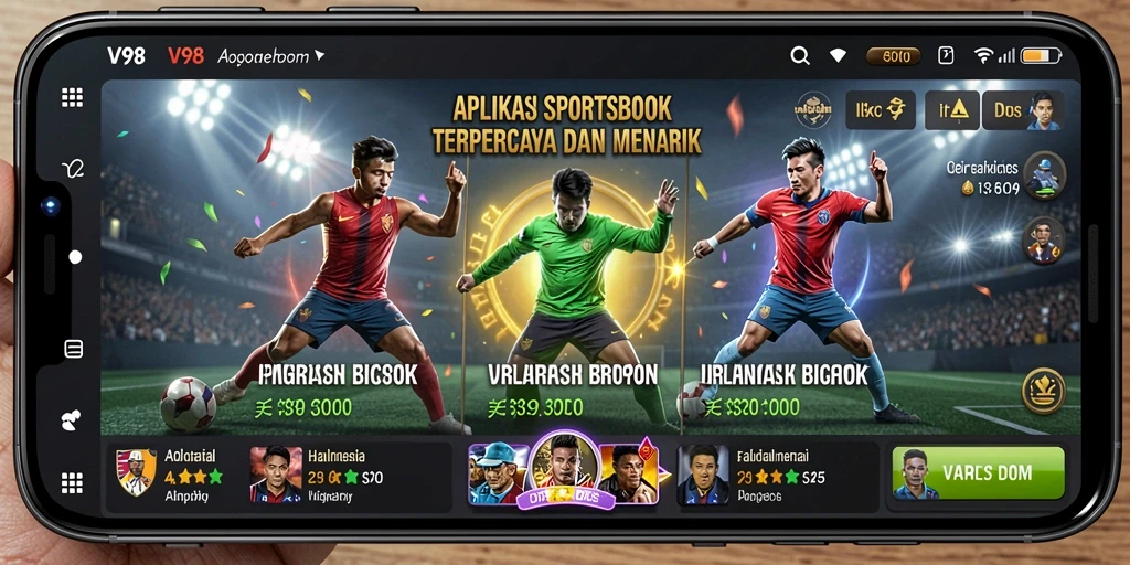 Tampilan gameplay V98 yang menarik dan interaktif dalam taruhan olahraga.