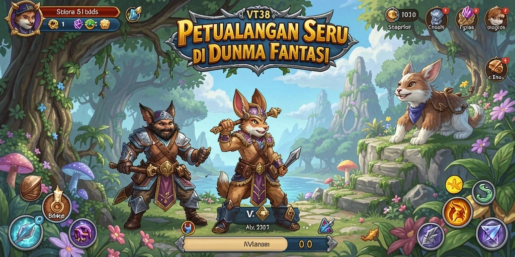 Tangkapan layar gameplay <strong>VT38</strong> menampilkan aksi seru dan lingkungan yang indah.