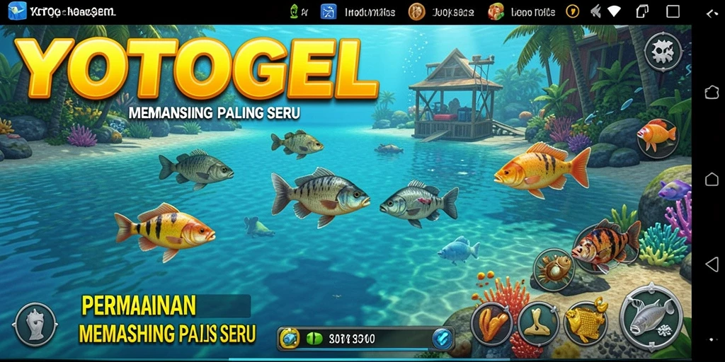 Tampilan gameplay <strong>YOTOGEL</strong> yang menarik saat memancing di danau.